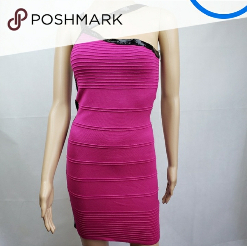 2b Bebe fuschia banded mini dress M
